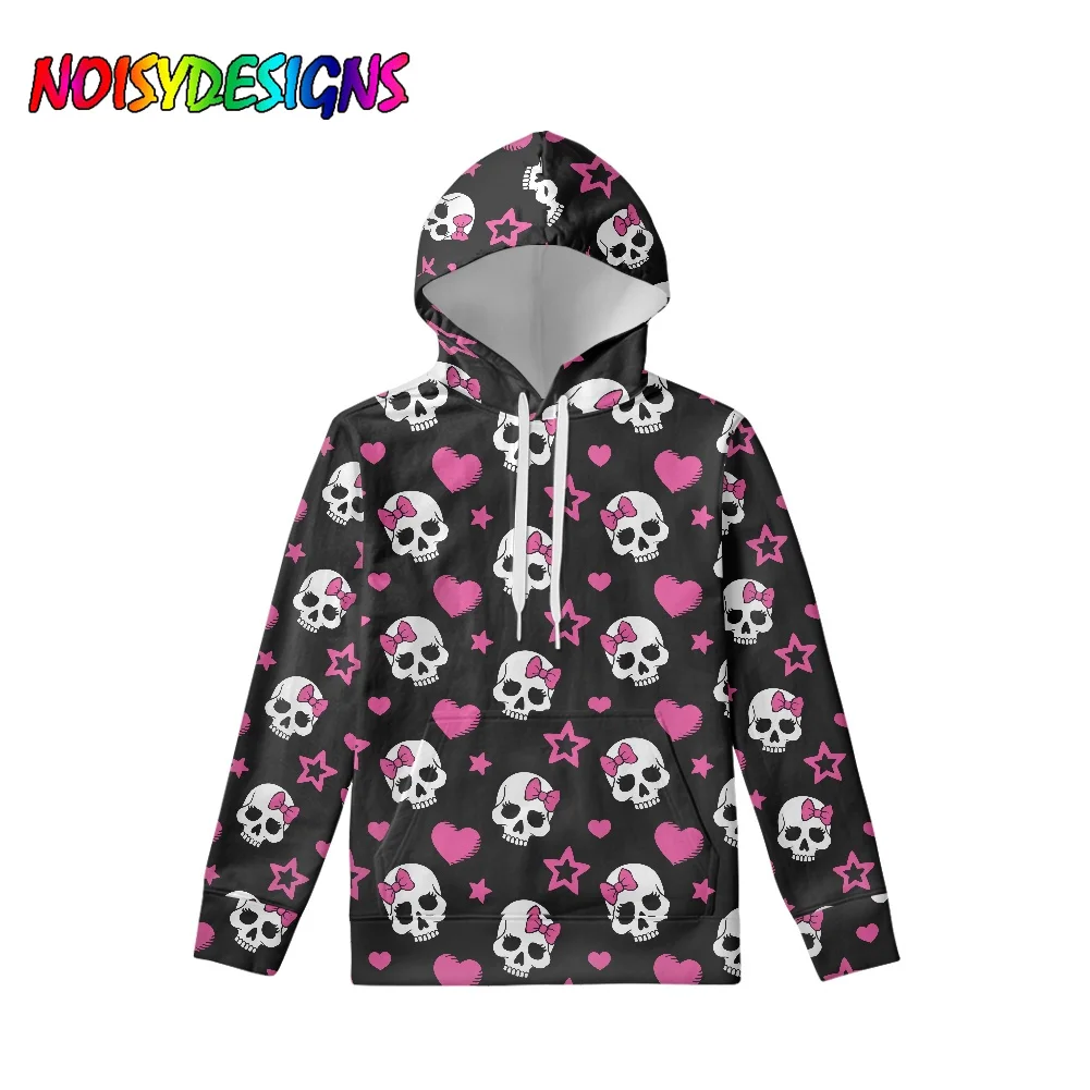 

NOISYDESIGNS Pullover Kids Hooded Sweatshirts Casual Long-sleeved Hoodie Funny Sugar Skull With Star Girls Outwear Streetwear