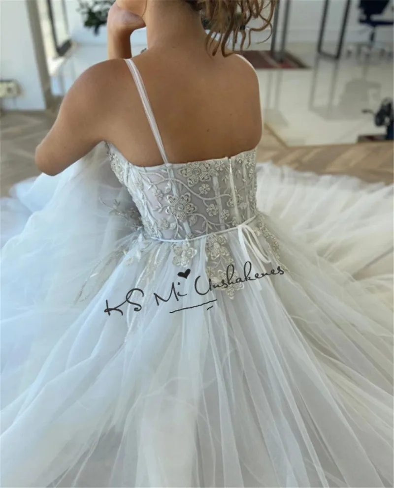 Fairy-vestidos de boda coreanos de lujo, vestidos de novia de encaje con cuentas, vestido de novia Vintage de princesa con lazo, 2021