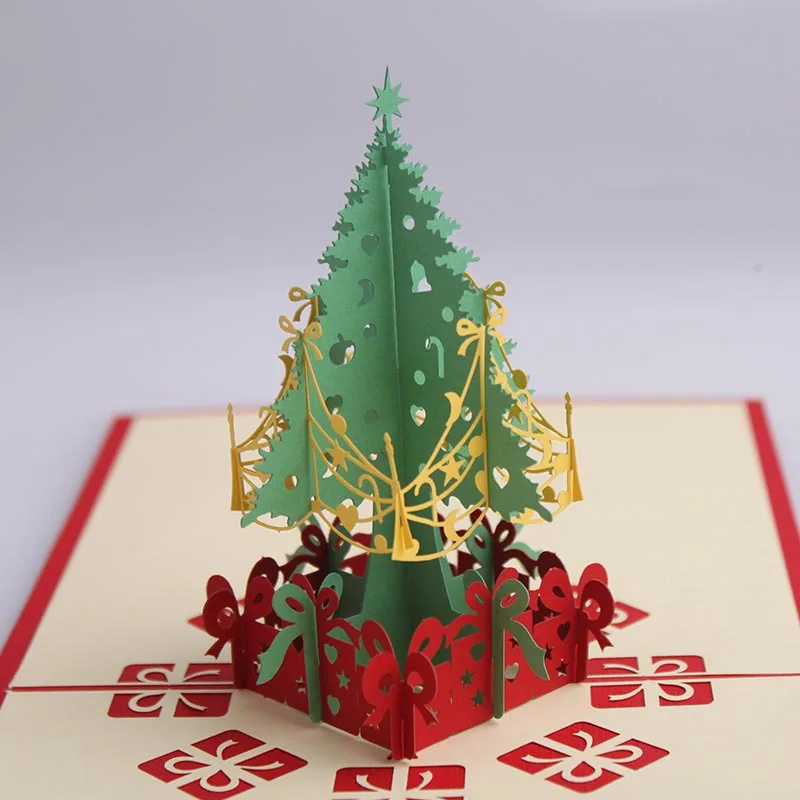 Neue 3D Pop-Up Weihnachtskarten Weihnachtsmann-Einladungskarte Partykarte Kindergeschenke Neujahrs-Dankeskarte Feiertagsgeschenk Postkarte – Detail 5