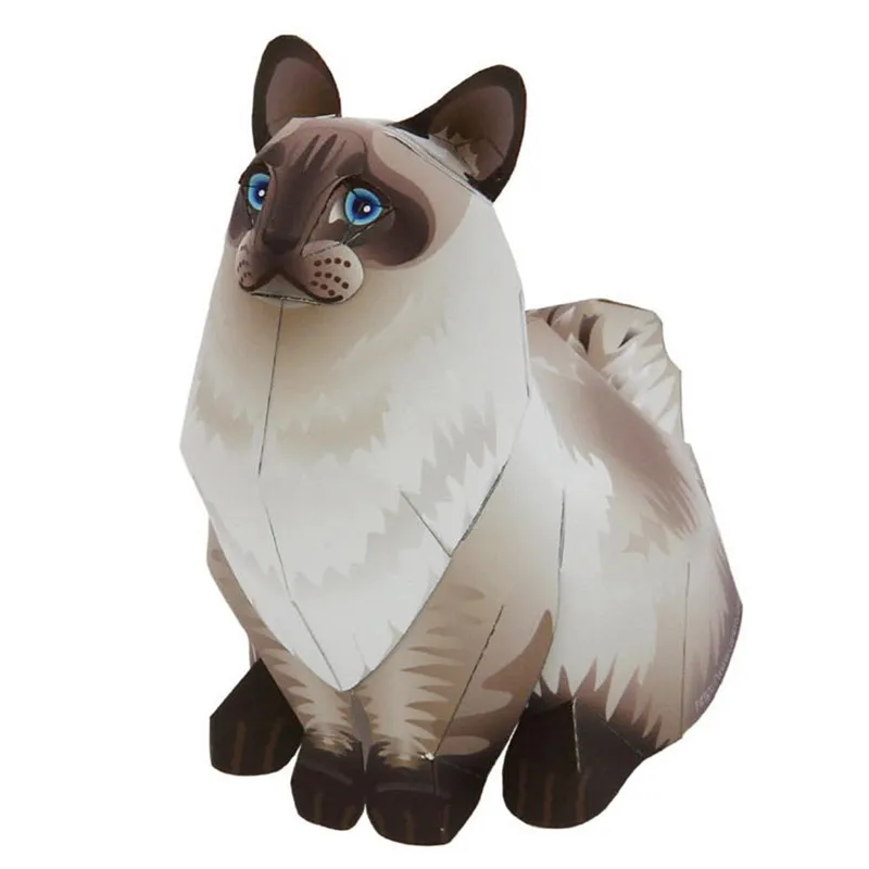 Ragdoll Cat Origami Art Folding Mini Cute 3D Paper Model Papercraft Animal DIY Kids Adult Handmade Craft Toys QD-032