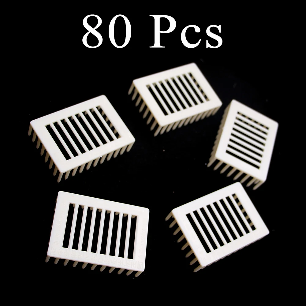 

80PCS Queen Needle Type Imprison Bee Tools Cage Plastic Catcher Cell Room Supplies Isolation Box Beekeeping Apiculture Equipment