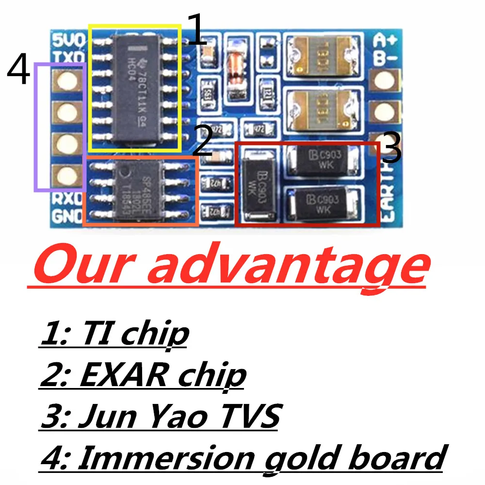 Immersion gold board 5V SP485 TTL to RS485 module 485 to TTL level mutual conversion Hardware automatic flow control