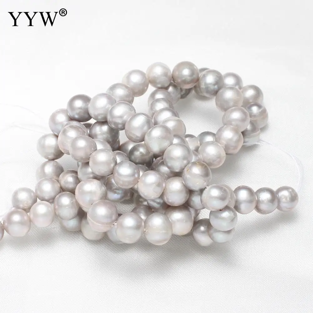 AA Natural Potato Shape Freshwater Pearl Beads For Jewelry Making Diy Bracelet Necklace 8-9mm Gray Cultured Pearls 14.6\