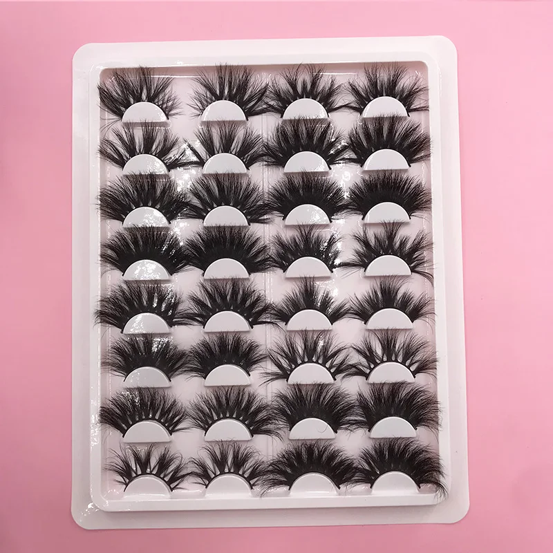 16 Pairs 30mm Mink Eyelashes 100% Real Mink Dramatic Volume Eyelashes Extension False Eyelashes