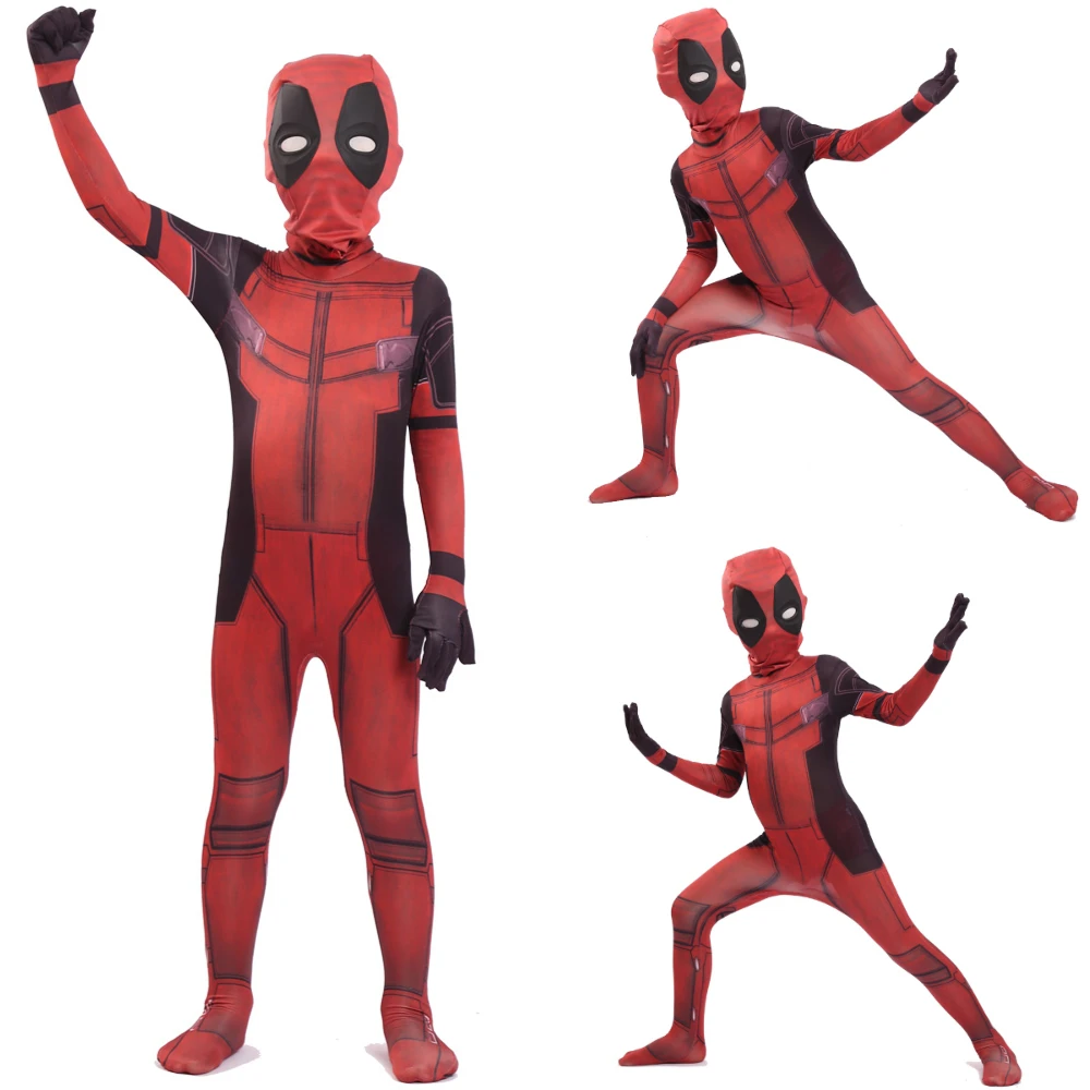 2020 Deadpool Costume CosplaySuperhero Costumes Mask Suit Jumpsuit Bodysuit Halloween Party Costume for Boy Adults