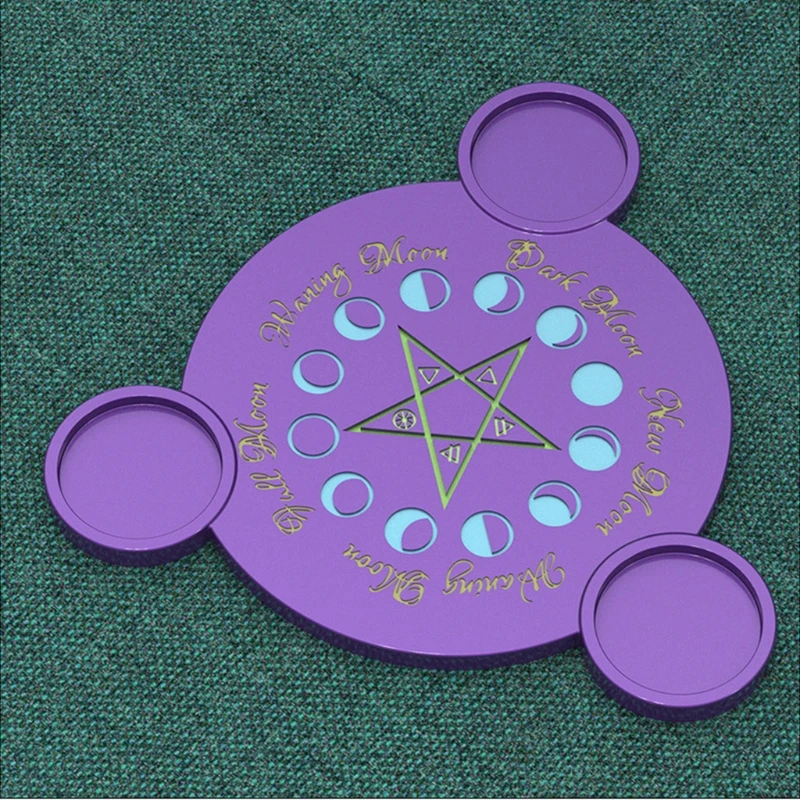 DIY Divination Candlestick Altar Plate Silicone Mold Pentagram Moon Eclipse Candle Holder Tray Resin Mold Party Board Game Decor