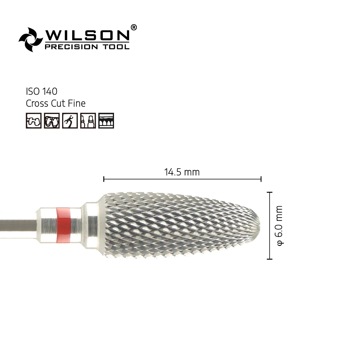 WilsonDental Burs 5000226-ISO 272 140 060 Tungsten Carbide Dental Burs for trimming Metal/Acrylic