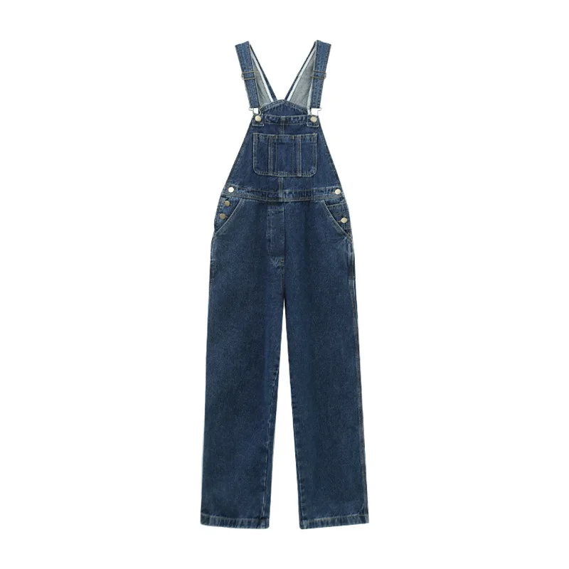 Denim Overall Women\'s Korean-Style Loose 2020 New Fashion High Waist Slim Straight Casual Pants Autumn Pants Women