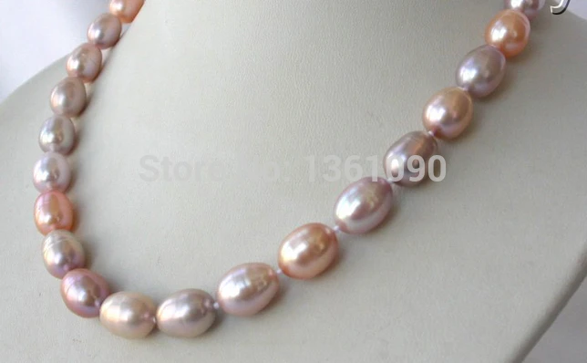 stunning big 13mm baroque multicolor freshwater cultured pearl necklace