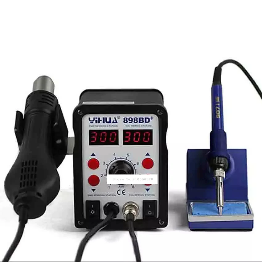 New Arrival 898BD+ 700W 2 in 1 Digital Display Electric Soldering Iron And Heat Hot Air Gun Rework Solder Welding Station