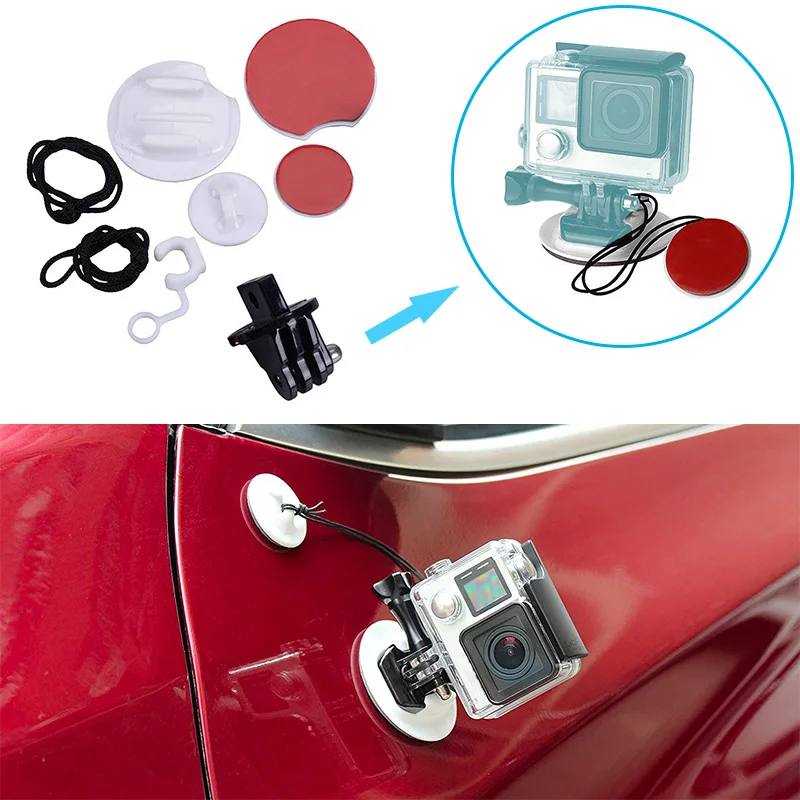 ชุดติดตั้งกระดานโต้คลื่นกระดานโต้คลื่น Mount กล้อง Tethers Straps ปลั๊ก FCS ล็อคยางสำหรับ GoPro SJCAM Yi Dji Osmo Action กล้อง