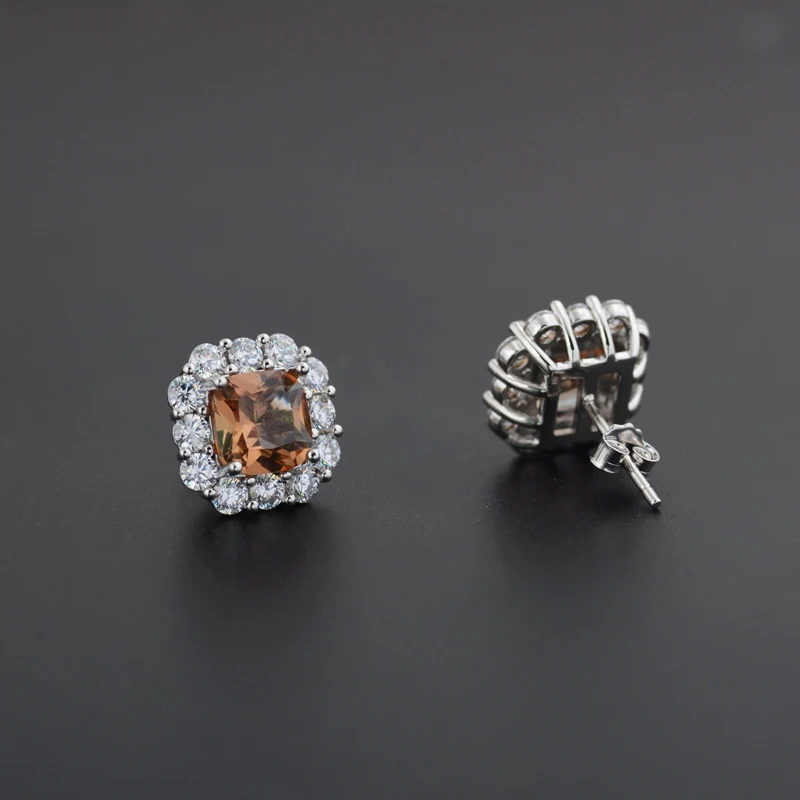 FFGems New Design Created Zultanite Stud Earrings Silver Square Stone Color Change Fine Jewelry For Women Girl Party Gift
