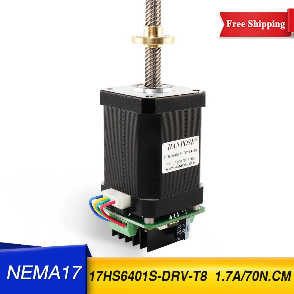 

NEMA17 Motor Drive Integrated Machin 17HS6401S-DRV-T8X8 Screw Motor 310MM 1.7A 70N.CM With Micro Back Driver For 3D Printer