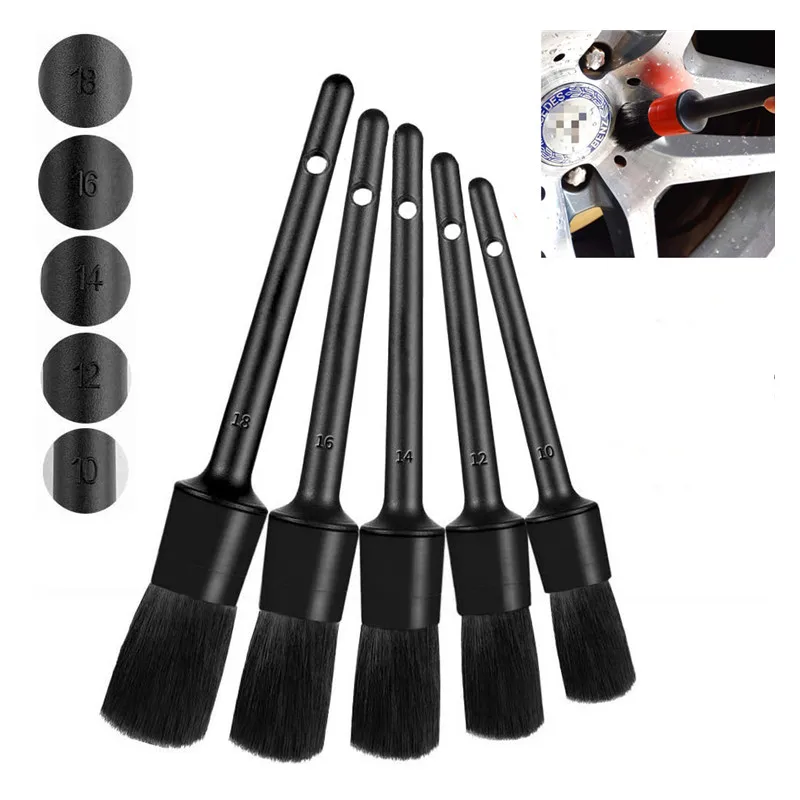 5pcs Car Cleaner Brush Set Including Brush Automotive Air Conditioner,Auto Detailing Brush for Cleaning Wheels,Interior,Exterior