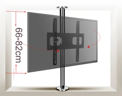 BG11-M NEW Rotate 23-55 Inch Stainless Steel LCD TV Stand Mount Bracket in Partition Wall Height Adjust 66-82cm