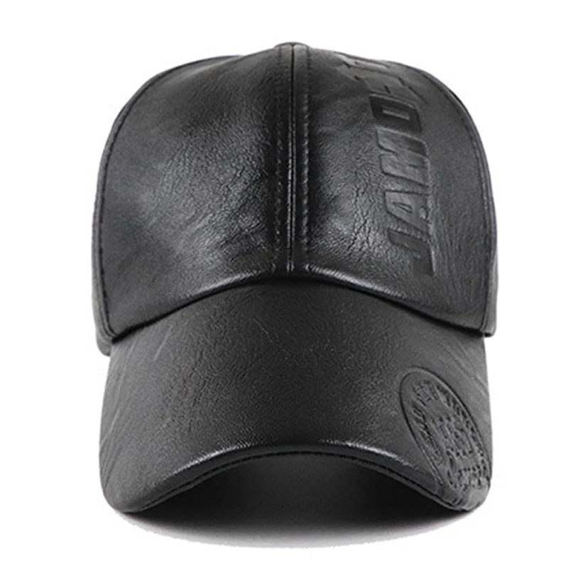 JNKET  Unisex PU Leather Baseball Cap  Winter Cap  Waterproof Windproof Hat Stamping Logo Outdoor Sports Cap Gorras  Casquette