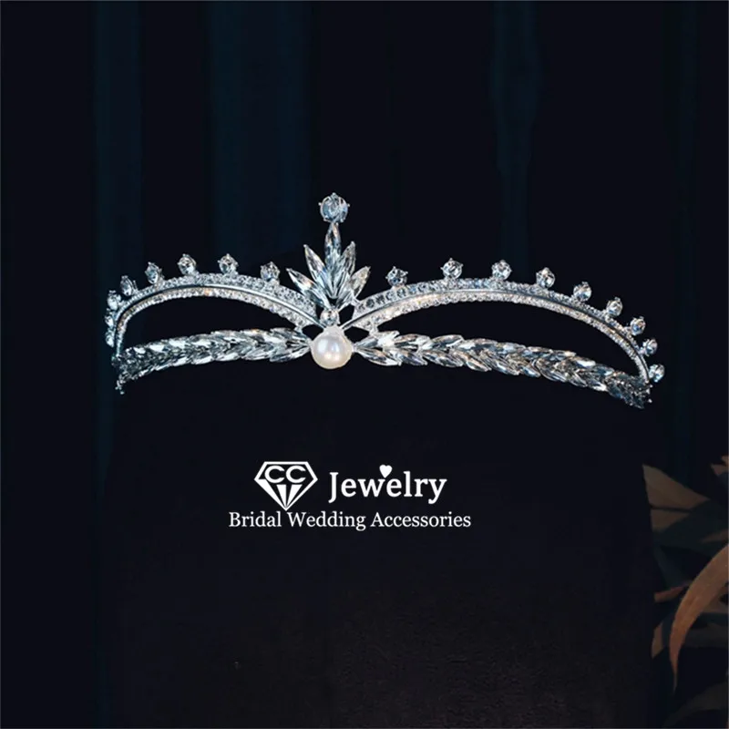 

CC Crown Jewelry Wedding Accessories for Women Bridal Headpiece Engagement Hair Ornaments Princess Headdress Party FO26