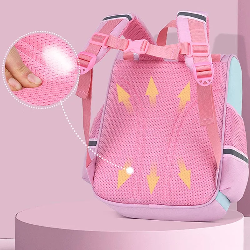 Girl School Bags Child Pink Unicorn Nylon Printing Backpack Kindergarten Student Cute Girls Children\'s Schoolbag Waterproof Kid