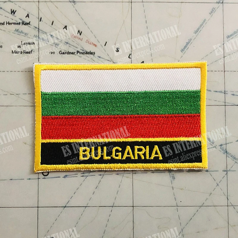 Bandiera nazionale della Bulgaria patch per ricamo distintivo scudo e spilla di forma quadrata un Set sulla decorazione dello zaino del braccialetto