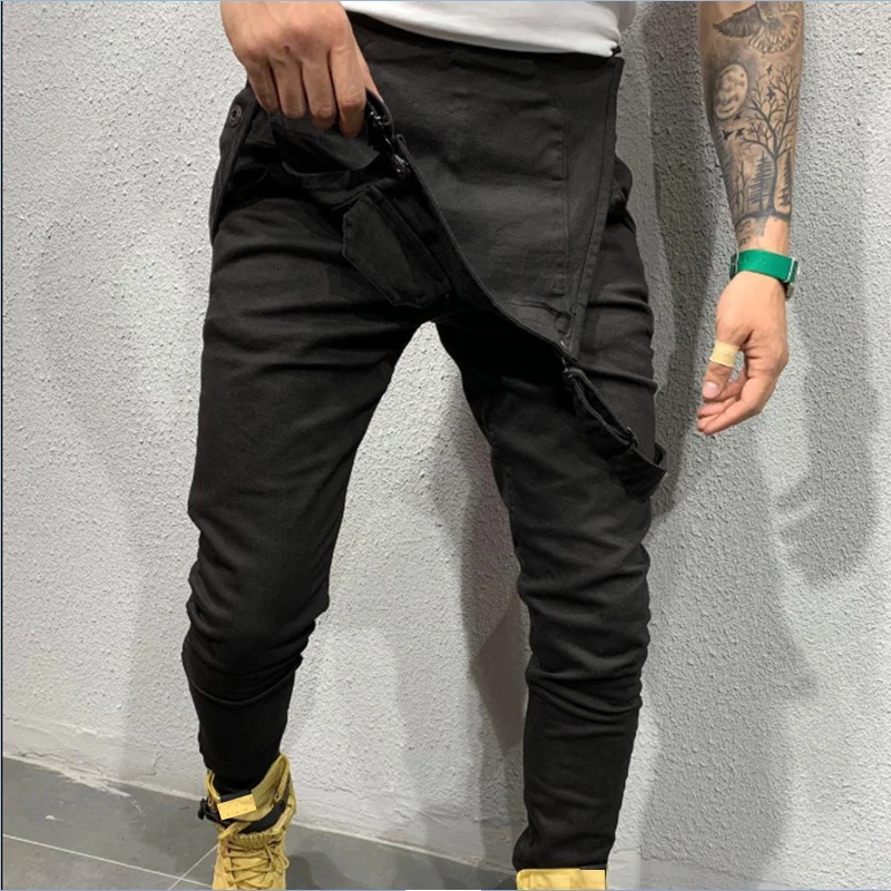 Streetwear Hip Hop Men Overalls Work Pants Casual Pant Bib Trousers A variety of color Coveralls Size S-XXXL