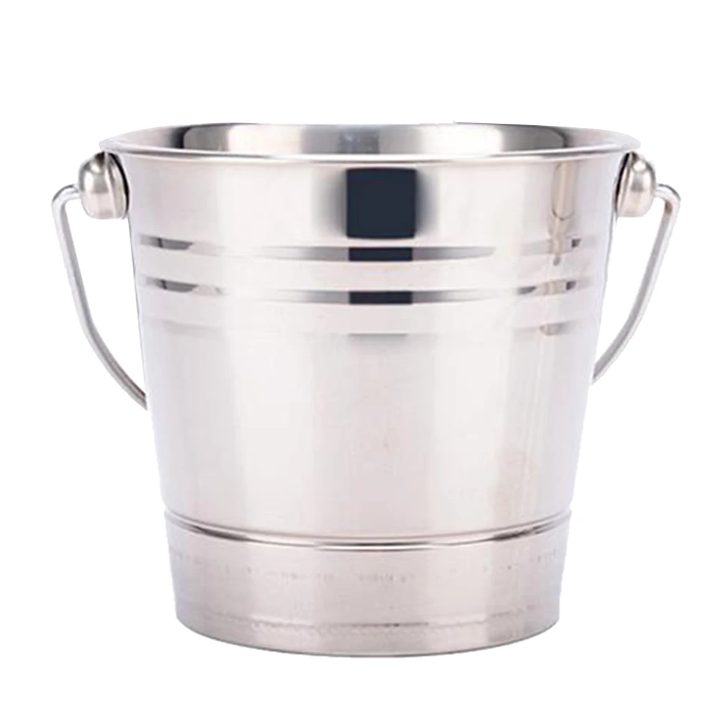 

Stainless Steel Ice Bucket Champagne Wine Beer Cooler with Handle for Home Kitchen Party Bar Portable 1.5L/2L/2.5L /2.8L