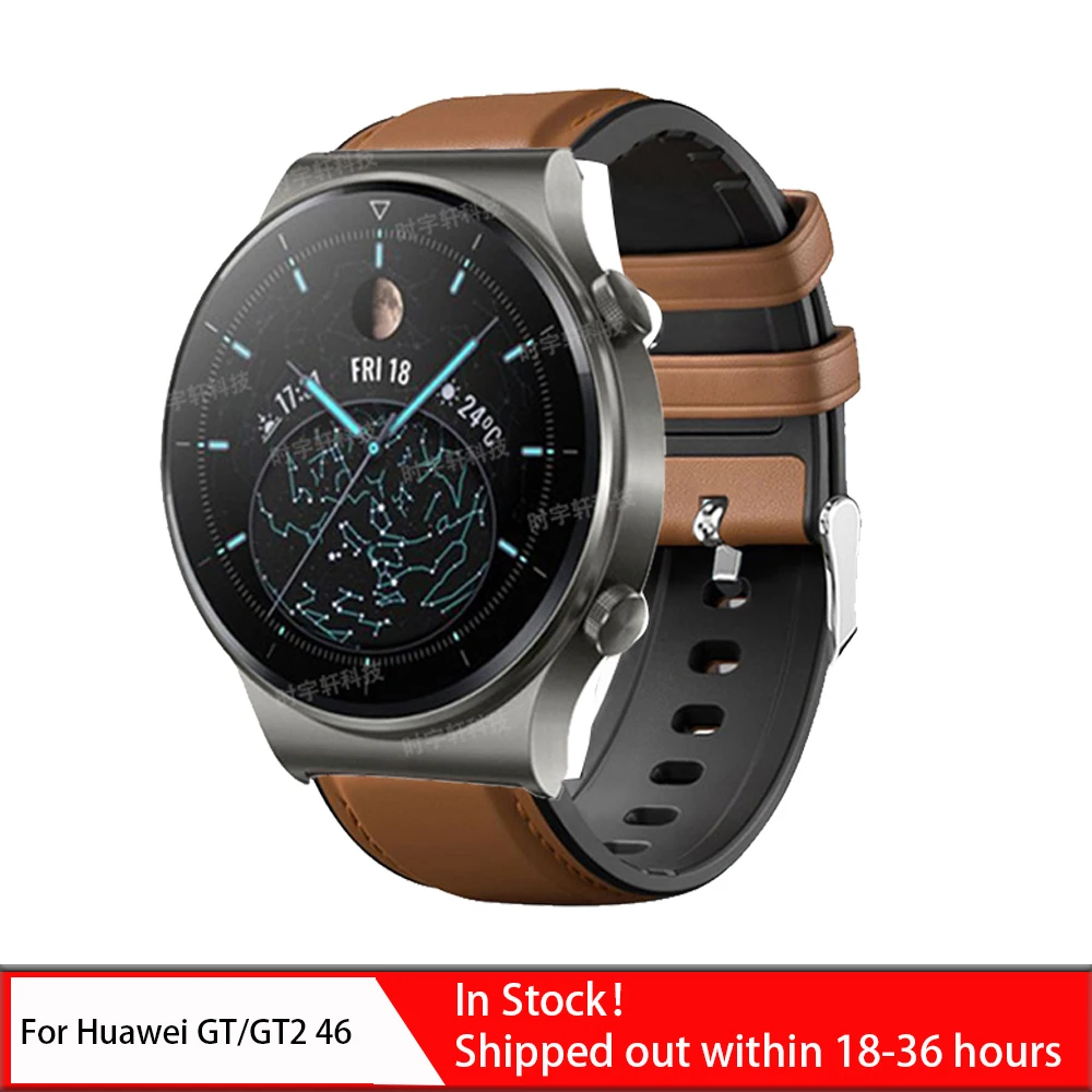 

Leather Watchband Strap for Huawei Honor Magic 2 46mm/ Dream/ 2e gt2 gt Bracelet Band 22mm Wristband for Huawei WATCH GT 2 Pro