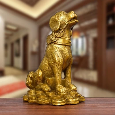 Exquisite Brass Money Dog Craft Ornament