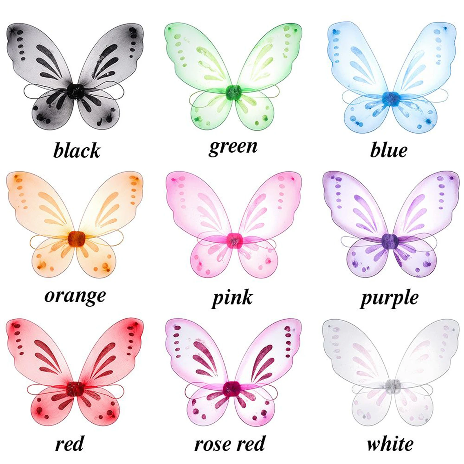 Girls Women Butterfly Fairy Wings Party Fairy Dress Up Costumes Sparkle Princess Wings Halloween Costumes Props Accessories