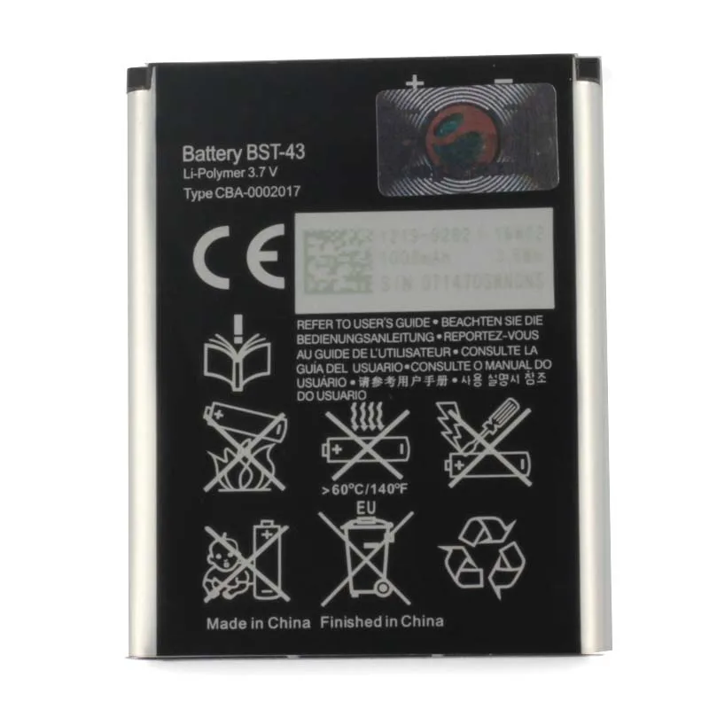 Original BST-43 Mobile Phone Battery For Sony  Ericsson WT13I Yari U100i J10 J20 J108i S001 CK13I