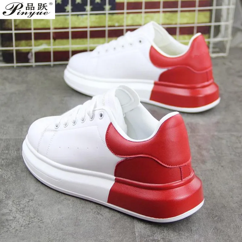 

New Designer Wedges White Shoes Female Platform Sneakers Men Tenis Feminino Casual Female Man Shoes Leather Shoes