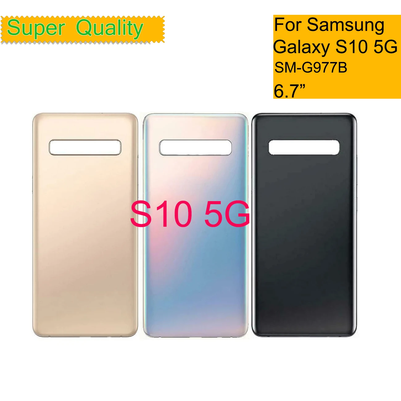 

For Samsung Galaxy S10 5G SM-G977B G977 Housing Battery Cover Back Cover Real Case Door S10 5G Chassis Shell Replacement