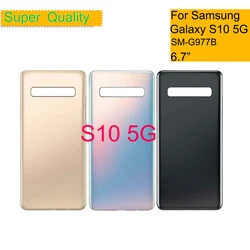 Pour Samsung Galaxy S10 5G SM-G977B G977 Boîtier Batterie Couverture Arrière Réel Cas Porte S10 5G Châssis Shell Remplacement