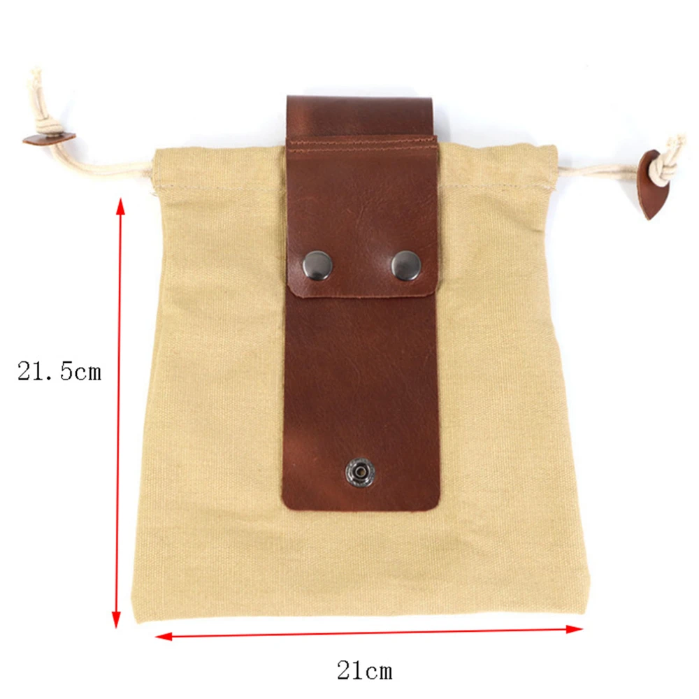 New Portable Outdoor Hiking Foraging Bag Fruit Picking Pouch Collapsible Berry Puch Storage Leather Bushcraft Canvas Bag Camping