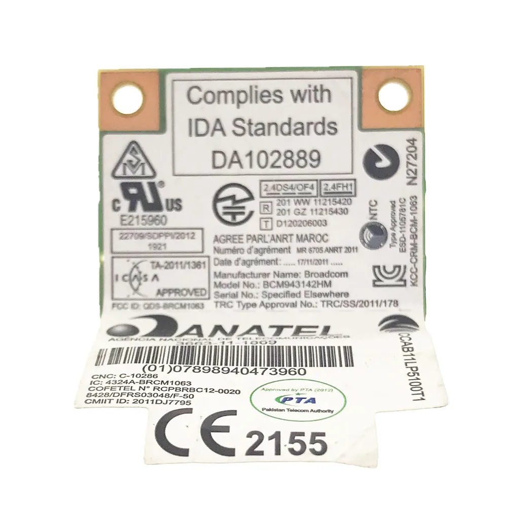 BCM943142HM BT4.0 Wifi Wireless Card 04W3836 For Lenovo G400 G410 G500 G510 G405 G505 E431 E531