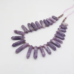 Natural Purple Charoite Stone Graduated Point Loose Pendant,Top Drilled  Double Point Beads Earring Pendants Healing Jewelry