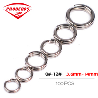 100Pcs Fishing Rings Stainless Steel Split Rings High Quality Strengthen Solid Ring Lure Connecting Ring for Fishing Accessories