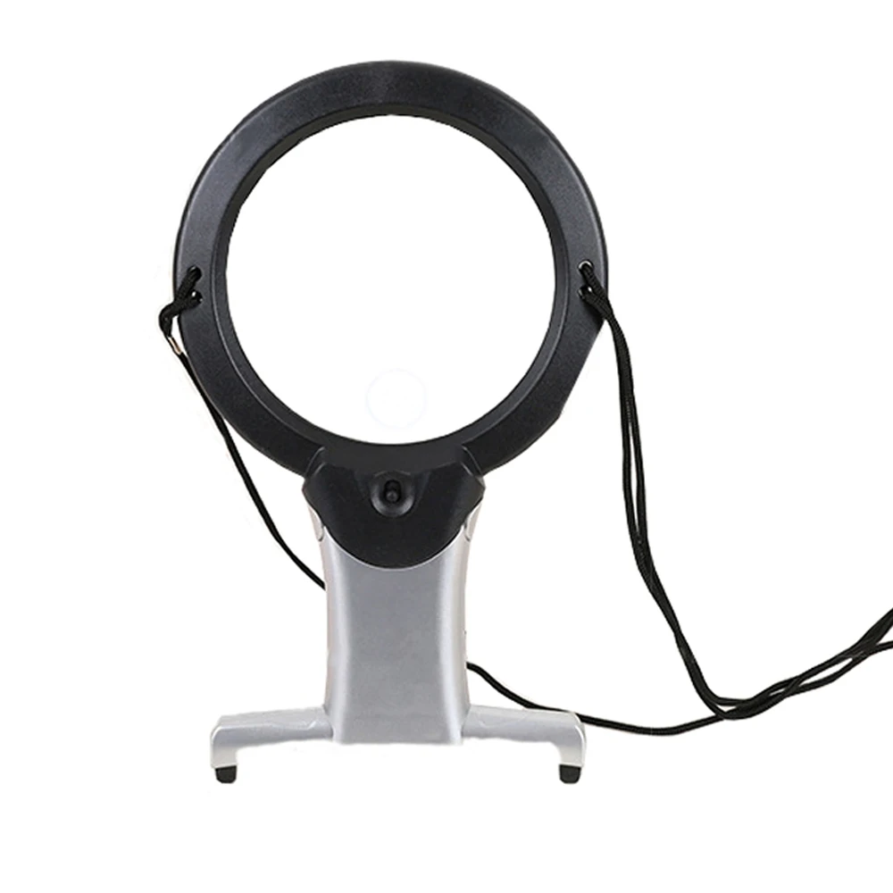 Lente d'ingrandimento a LED a mani libere illuminata lente d'ingrandimento da tavolo lente d'ingrandimento appesa per anziani cucito riparazione ricamo a punto croce