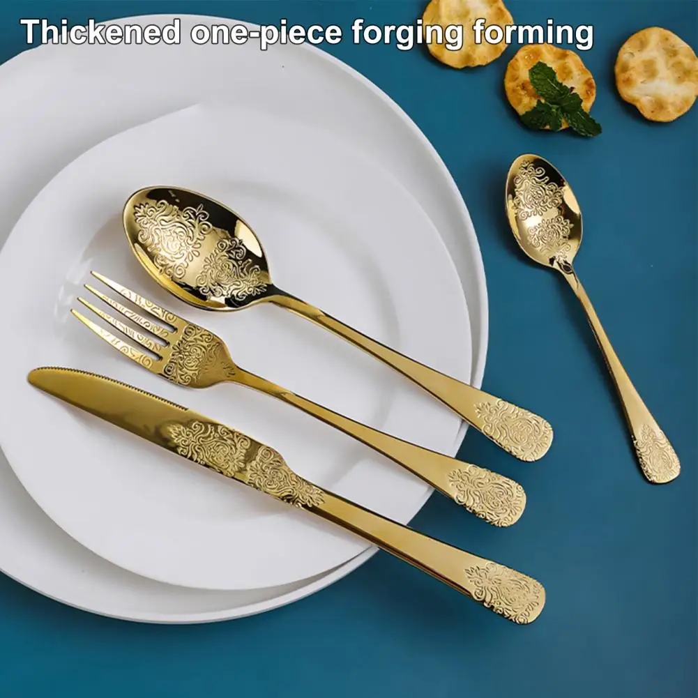 Cutlery Mirror-polished Convenient Rust-resistant Eating Steak Fork Spoon   Fork Spoon  for Travel