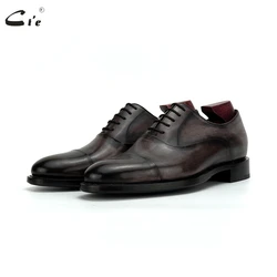 cie Full Grain Calf Leather Goodyear Handmade Men Shoe Leather Outsole Bespoke Dress Oxford Captoe Office Leather Shoes OX808