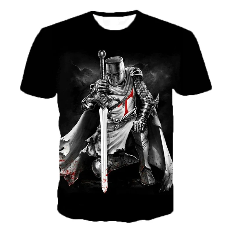 Knights Templar 3D Print T Shirt Knights Templar Fashion Casual T-shirts Men Women Cool stuff Harajuku Streetwear T Shirt Tops