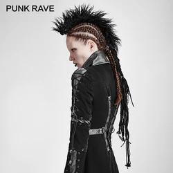 PUNK RAVE Punk Rock ciężki festiwal muzyczny akcesoria do włosów Mohicans brudny warkocz ręczny szew Fiara nakrycia głowy