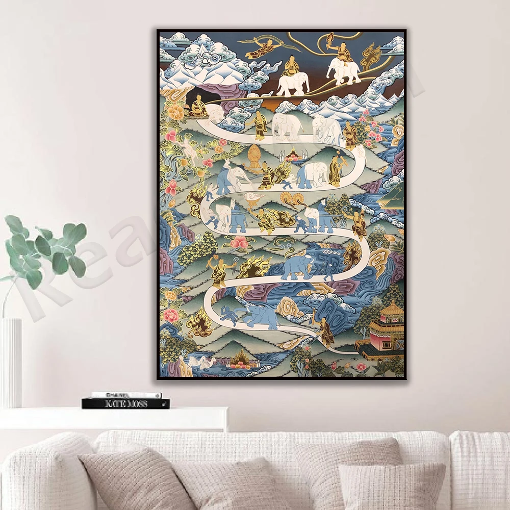 Canvas art master quality Tiandao Tang posters, Nirvana Tao Tang posters, Saint Tang paintings, Tibetan wall decoration painting