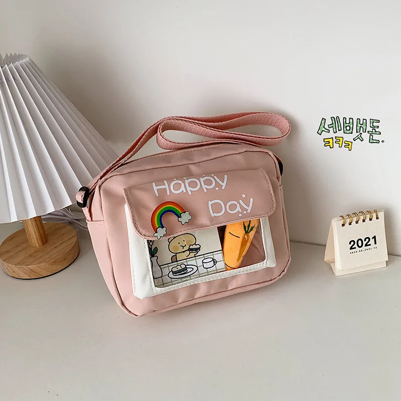 Ladies Shopping Handbag Crossbody Bag Female Canvas Bag Cartoon Print Messenger Bags for Women Cute Shoulder Bag