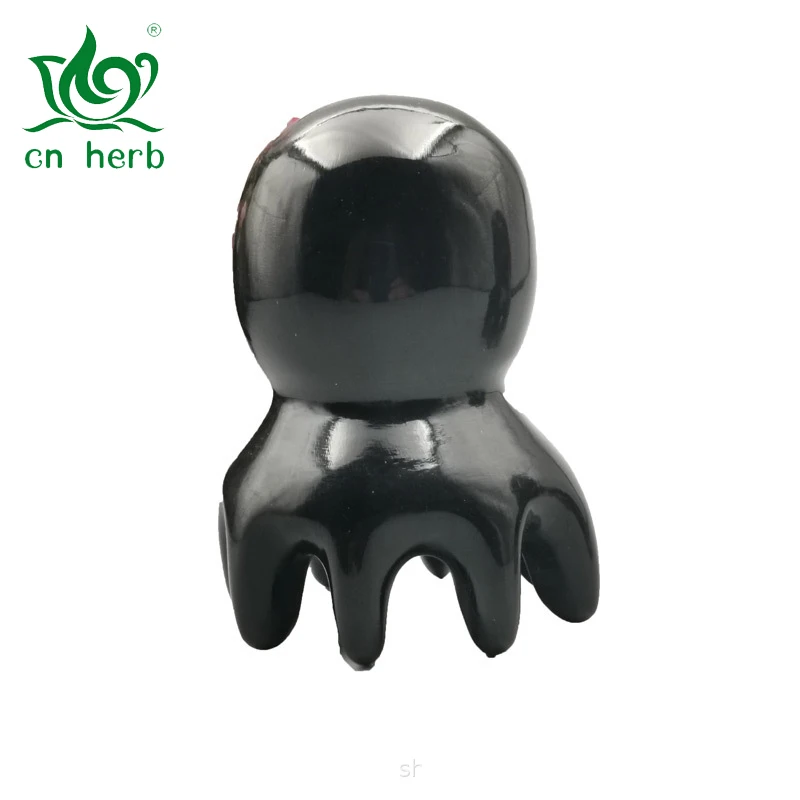 

CN Herb Ox Horn Shampoo Comb Octopus Comb Black Pearl Health Massage Meridian Comb Free Shipping