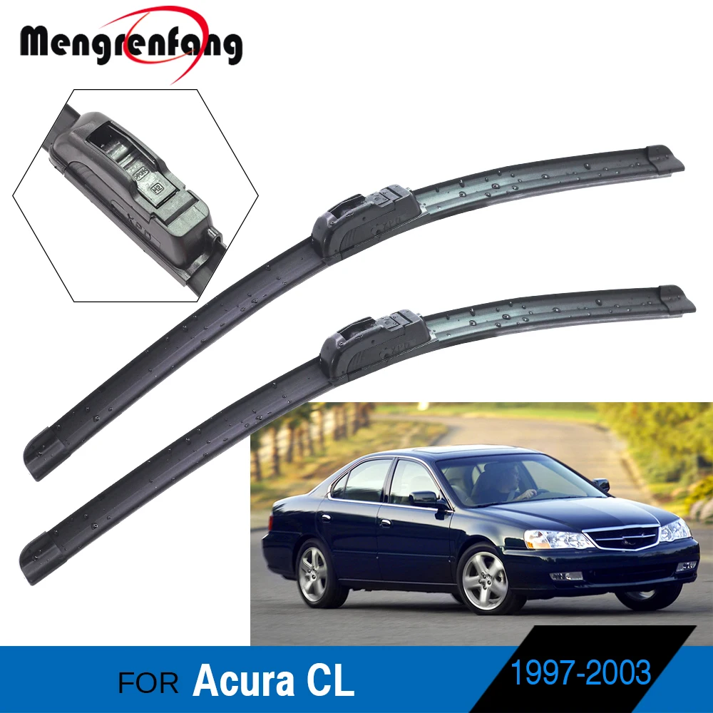 For Acura CL Car Styling Front Windscreen Wiper Blades Soft Rubber Wiper J Hook Arms 1997 1998 1999 2000 2001 2002 2003