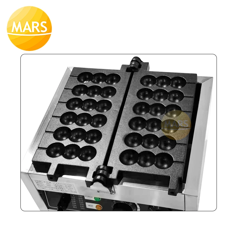 معدات الوجبات الخفيفة سيخ صانع الوافل غير عصا توكوياكي الكرة على شكل وافل بيكر السمان البيض سيخ شواء فرن