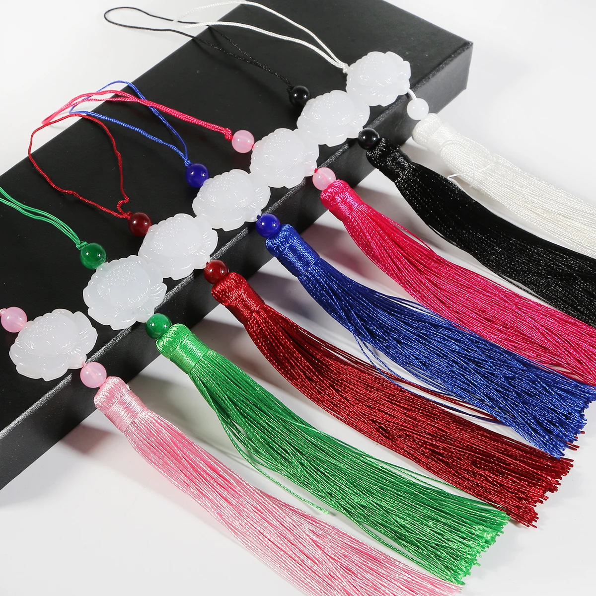 2pcs 12cm long white lotus beads tassel 14 colors DIY tassels fringe Trim pendant for Sewing curtains jewelry Findings supplies