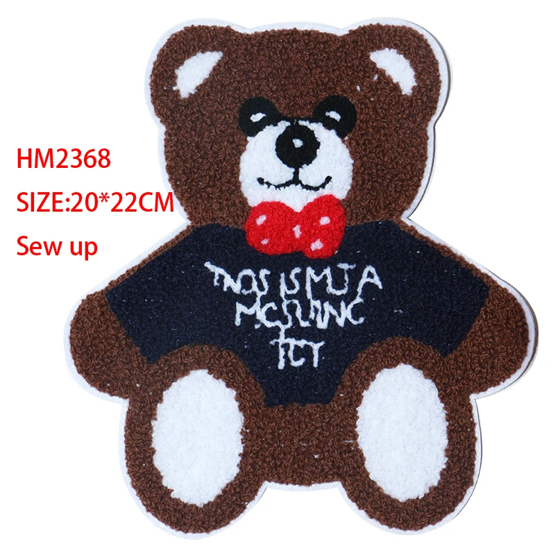 Cartoon Decorative Patch Bear doll Cat icon Towel embroidered Applique Patches For DIY Iron on Badges on clothes Stickers