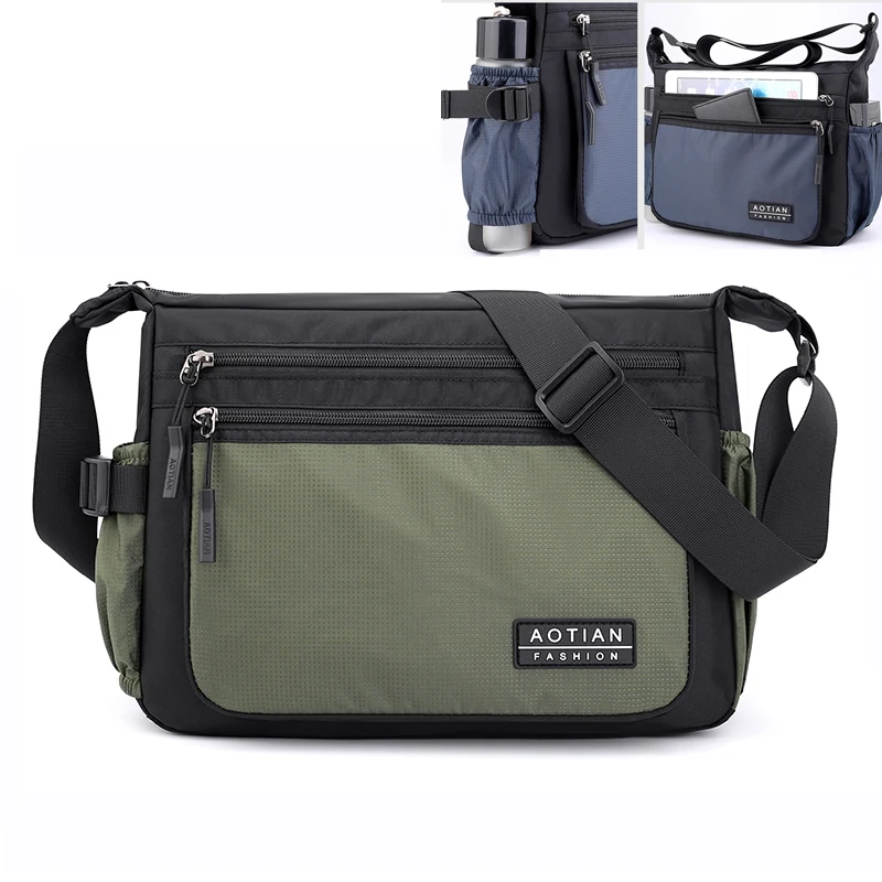 AOTIAN New Man Messenger Bag Outdoor Sports Men's Shoulder Bag Waterproof Nylon Travel Crossbody Bag Business Male Handbags