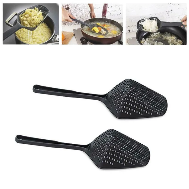 Kitchen Accessories Nylon Strainer Scoop Colander Drain Water Leaking Shovel Stainer Gadgets Cooking Tools 8 Colors